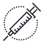 A syringe icon on a green background emphasizing cybersecurity.
